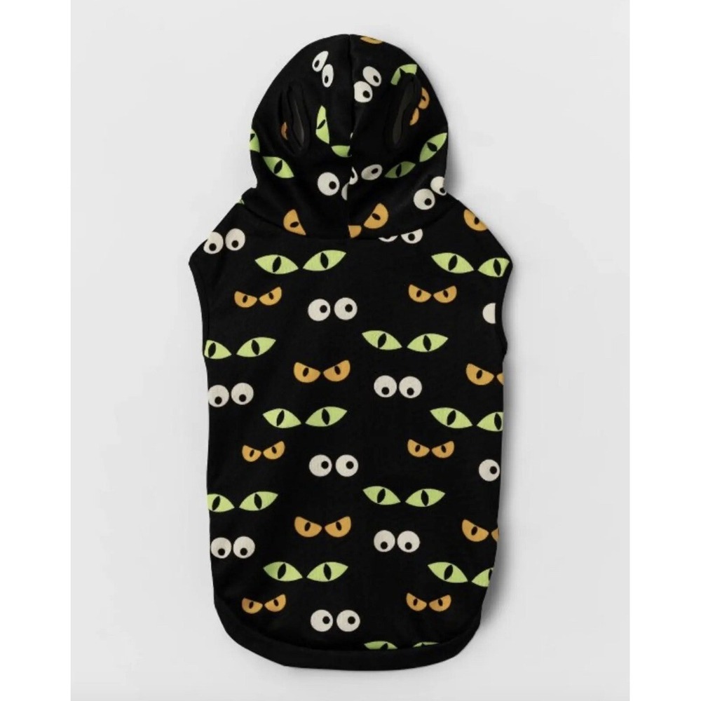 Hyde and Eek Boutique Glowing Eyes Halloween Dog and Cat Hoodie Costume XS New